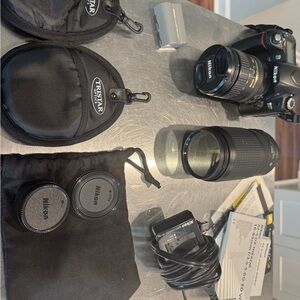 D80 Nikon Camera with 2 Lenses & Accessories